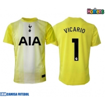 Camisa de Futebol Tottenham Hotspur Guglielmo Vicario #1 Goleiro Equipamento Alternativo 2025-26 Manga Curta